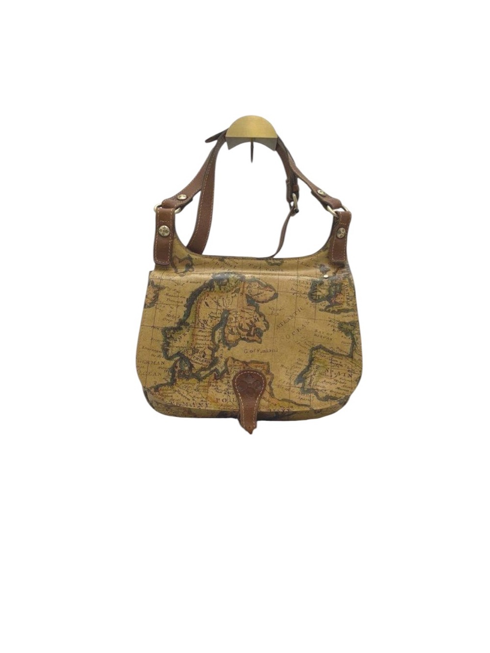 Patricia Nash London Saddlebag European Map Leather Crossbody Shoulder Purse - Picture 3 of 15